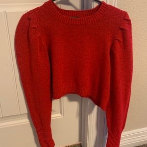 Red crop sweater
